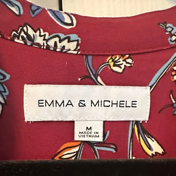 Emma & Michele Burgundy Floral Mini Dress - Picture 3 of 5